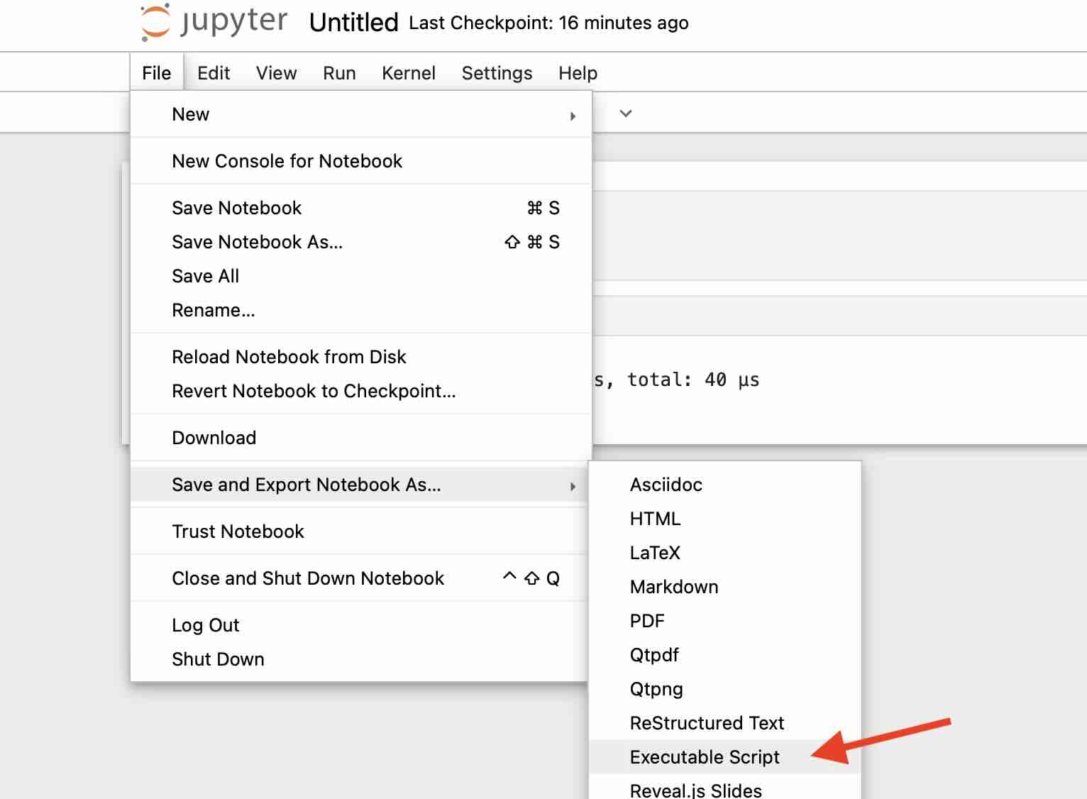 Save Jupyter Notebook as Executable Script
